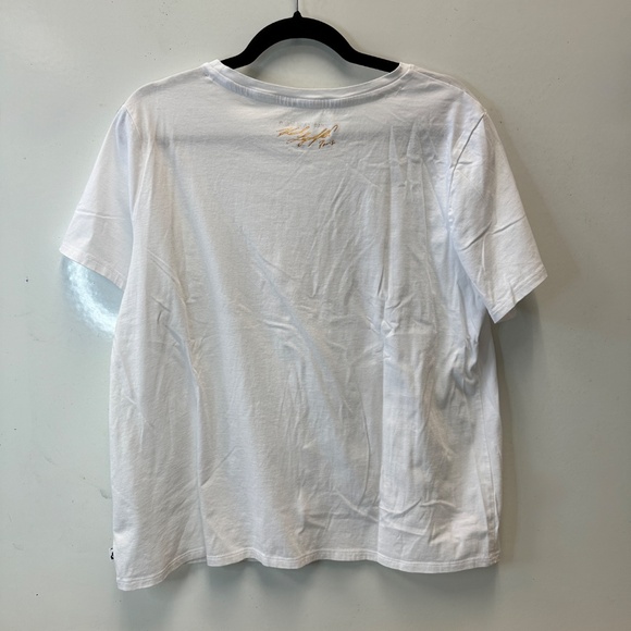 Karl Lagerfeld Paris White T-Shirt Women's Size XL Rhinestone Bling - Picture 6 of 12